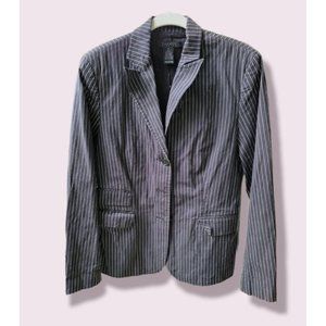 The Limited Black/White Striped Stretchy Blazer